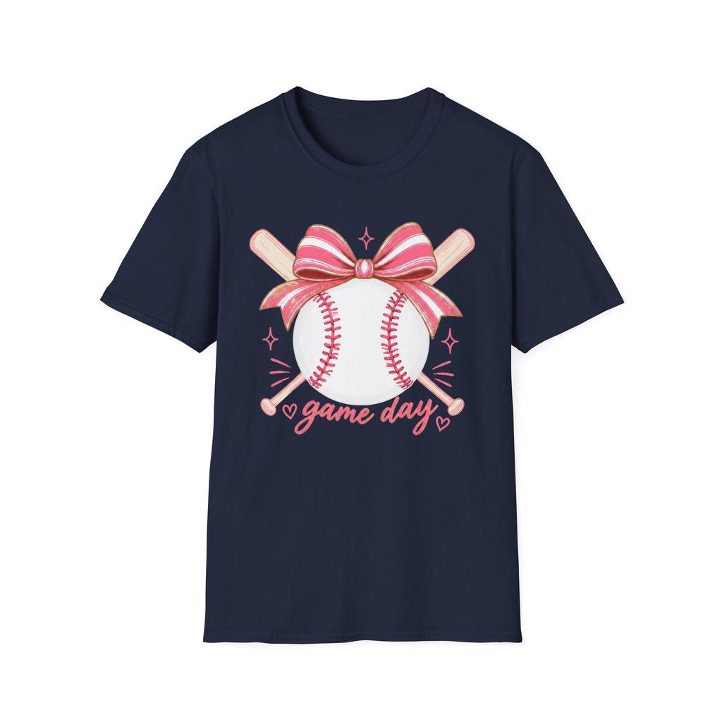 Unisex Softstyle Baseball and Bow T-Shirt