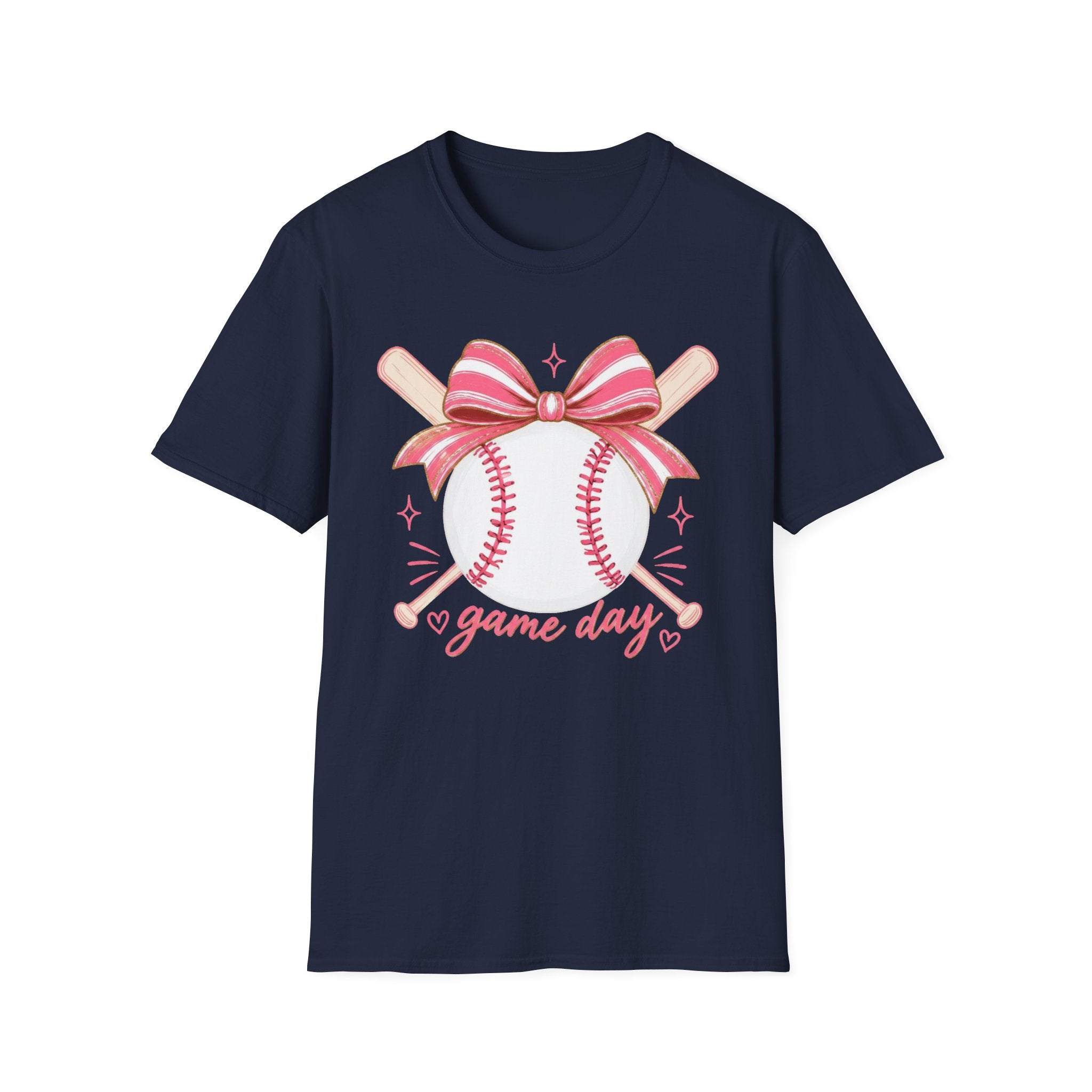 Unisex Softstyle Baseball and Bow T-Shirt
