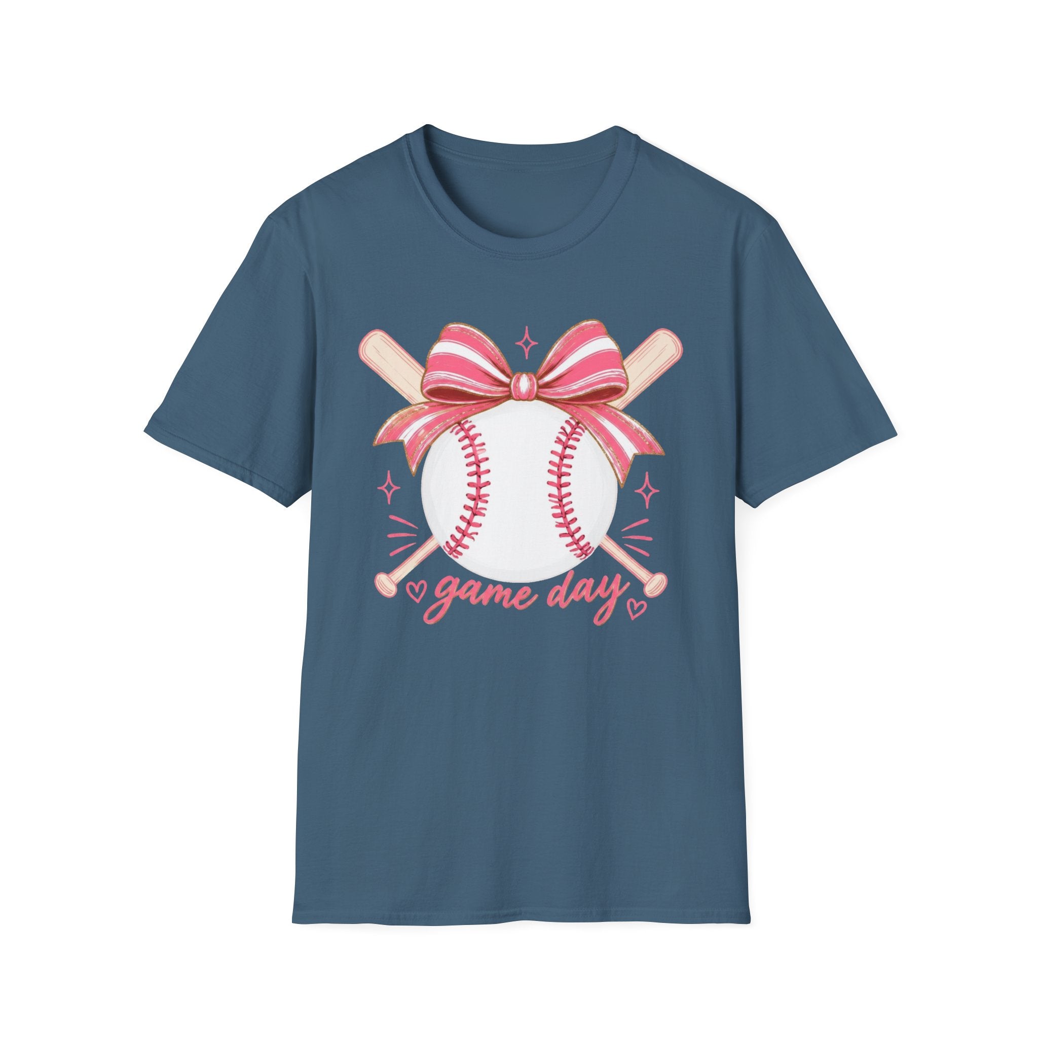 Unisex Softstyle Baseball and Bow T-Shirt