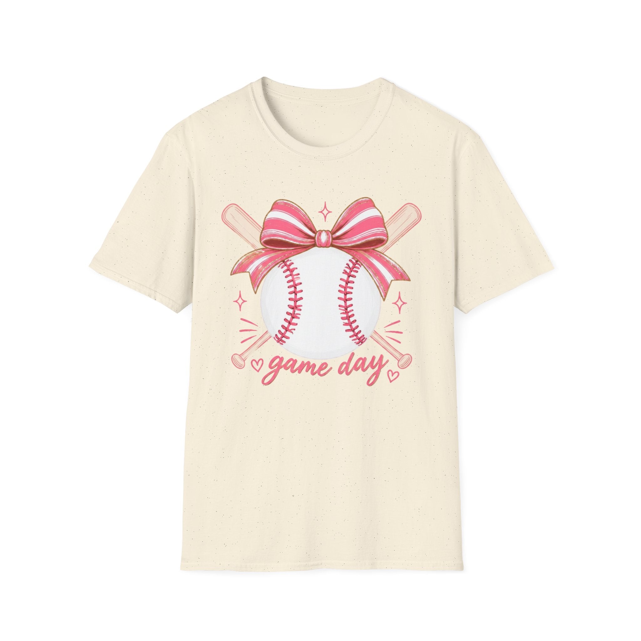 Unisex Softstyle Baseball and Bow T-Shirt