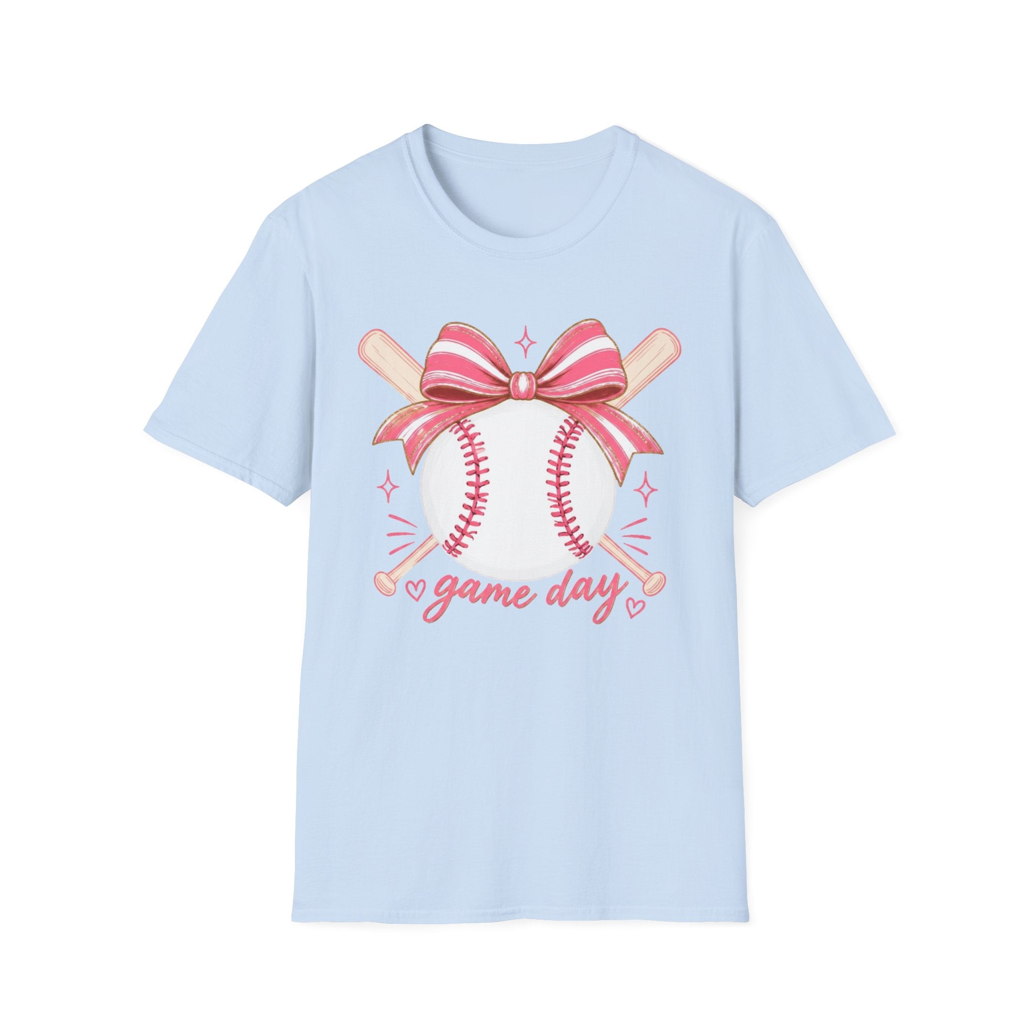 Unisex Softstyle Baseball and Bow T-Shirt