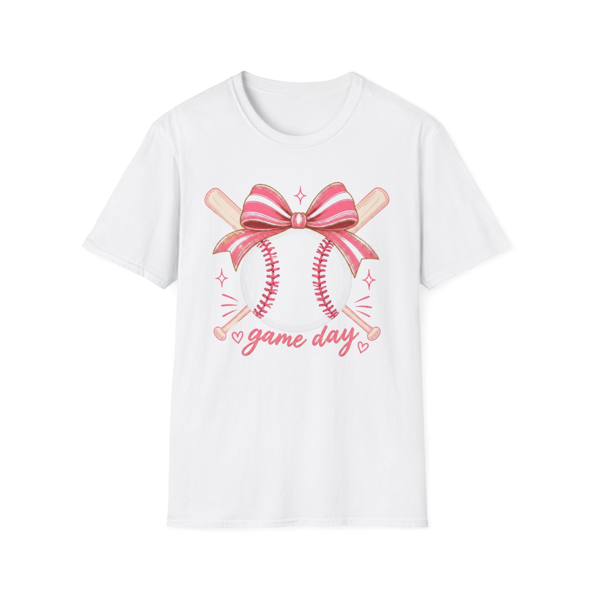 Unisex Softstyle Baseball and Bow T-Shirt